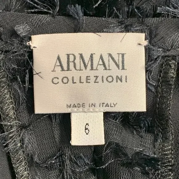 GIORGIO ARMANI Size XS Black Polyester Fringe Wide Leg Dress Pants